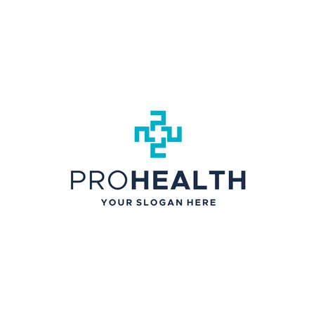 minimalist PROHEALTH plus medical logo designのイラスト素材