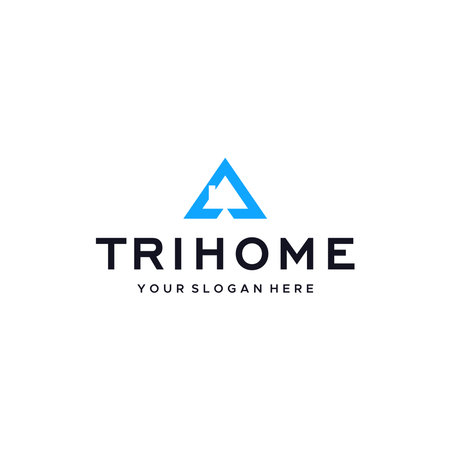 minimalist TRIHOME building apartment logo designのイラスト素材