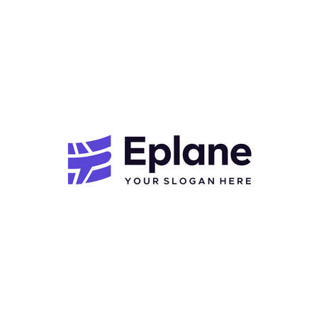 minimalist lettermark initial E Eplane logo designのイラスト素材