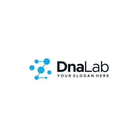 minimalist DnaLab moleculer circle logo designのイラスト素材