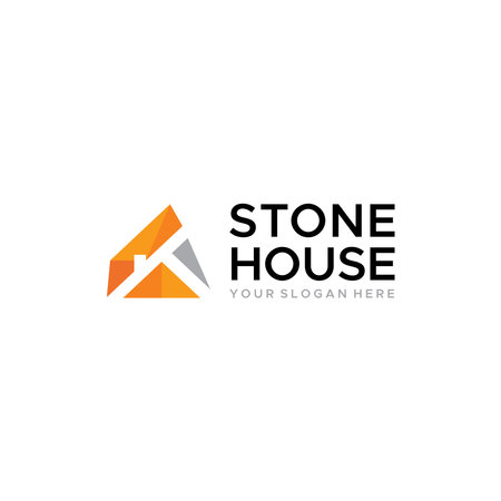 flat STONE HOUSE apartment building logo designのイラスト素材