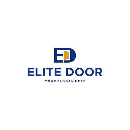 flat letter mark initial ED ELITE DOOR logo designのイラスト素材