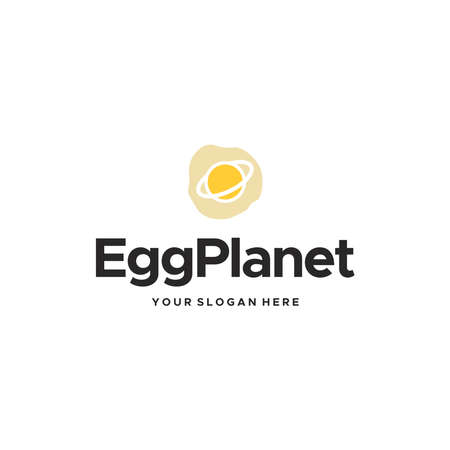 minimalist simple EggPlanet circle logo designのイラスト素材