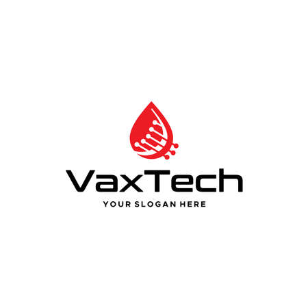 minimalist VaxTech drip circuit oval logo designのイラスト素材