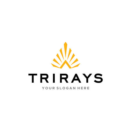 minimalist TRIRAYS building apartment logo designのイラスト素材