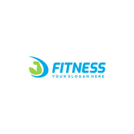 minimalist FITNESS muscular arms hand logo designのイラスト素材