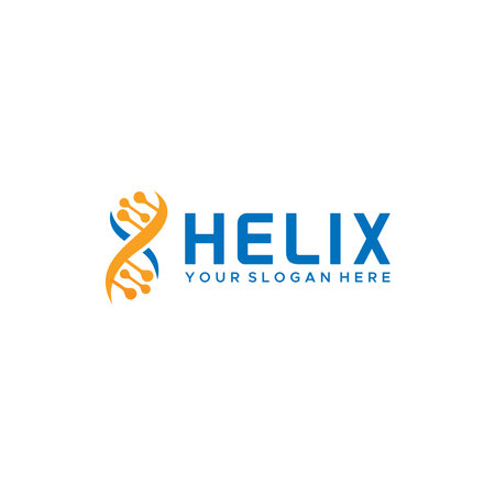 minimalist HELIX moleculer tech curve logo designのイラスト素材