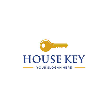 minimalist HOUSE KEY locking wrench logo designのイラスト素材