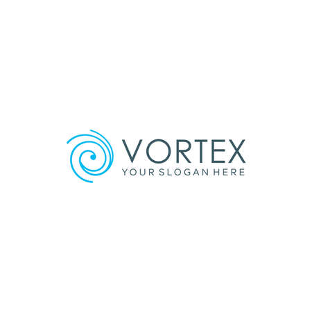 minimalist line art VORTEX spiral logo designのイラスト素材