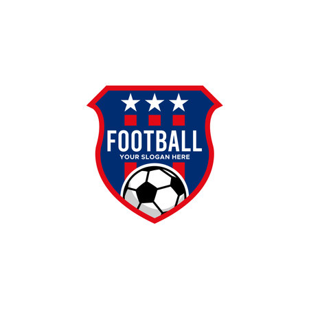 vintage FOOTBALL badge shield stars logo designのイラスト素材