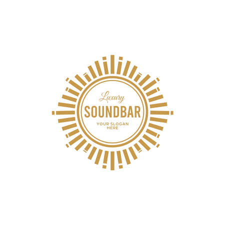 minimalist Luxury SOUNDBAR equalizer logo designのイラスト素材