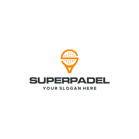 Flat letter mark initial S SUPER PADEL logo designのイラスト素材