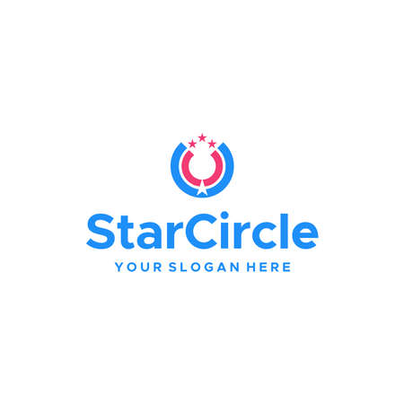 Minimalist colorful STAR CIRCLE logo designのイラスト素材