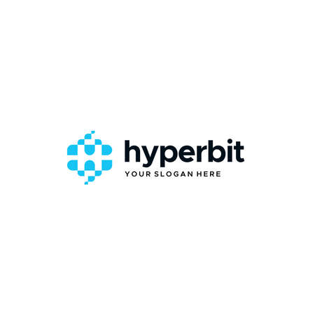 Modern flat letter mark HYPERBIT logo designのイラスト素材