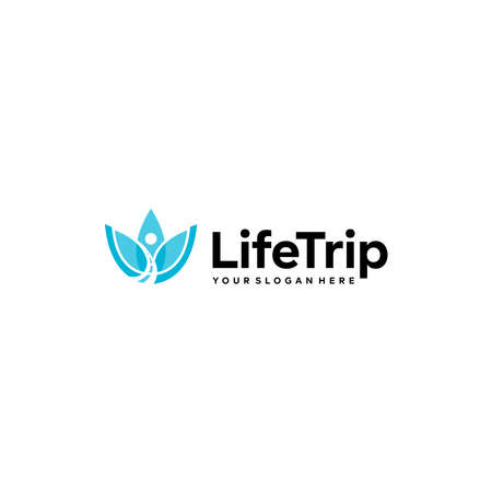 Modern flat letter mark LIFE TRIP logo designのイラスト素材