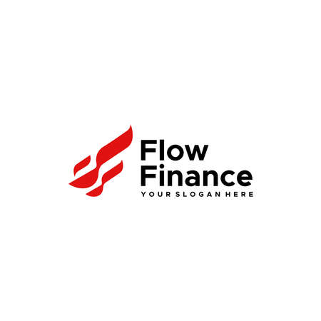 Flat colorful FLOW FINANCE chest logo designのイラスト素材