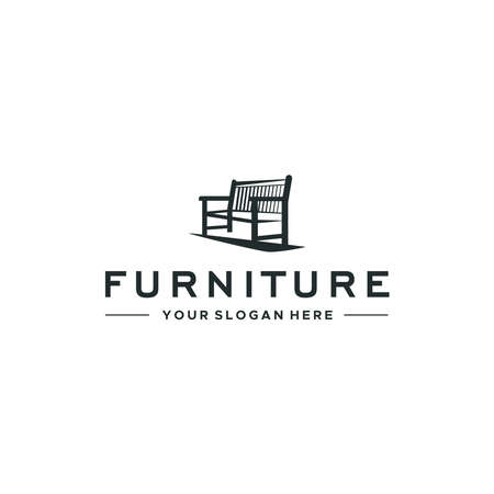 Minimalist FURNITURE chair silhouette logo designのイラスト素材