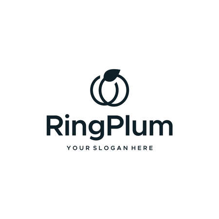 Modern Flat letter mark RINGPLUM logo designのイラスト素材