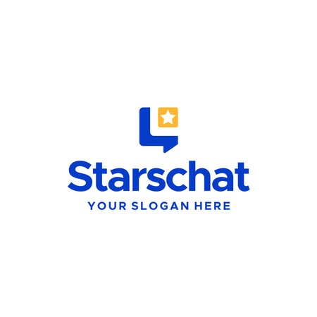 Modern Flat colorful STARSCHAT logo designのイラスト素材