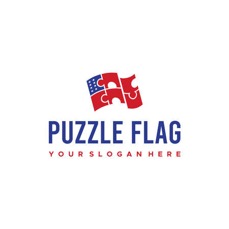 Modern flat colorful PUZZLE CARE logo designのイラスト素材