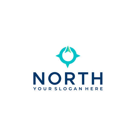 Modern flat colorful NORTH direction logo designのイラスト素材