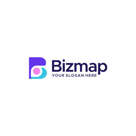 modern lettermark initial B Bizmap logo designのイラスト素材