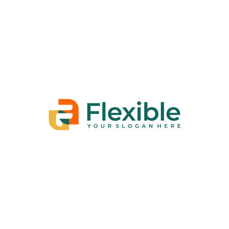 Modern Flat colorful FLEXIBLE logo designのイラスト素材