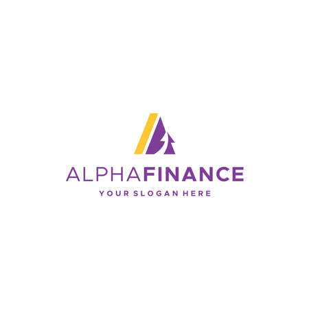 Minimalist Flat initial A ALPHAFINANCE logo designのイラスト素材