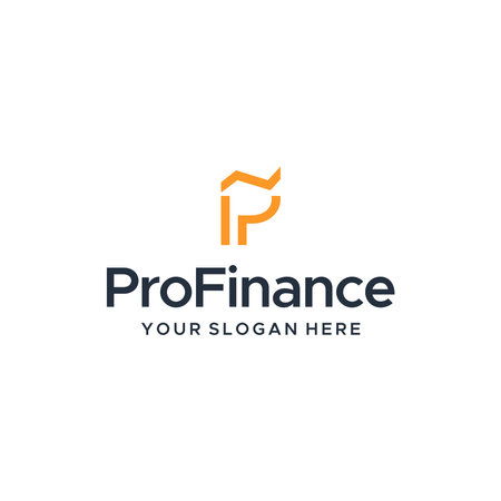 Flat letter mark initial P PRO FINANCE logo designのイラスト素材
