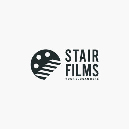 Minimalist STAIR FILMS silhouette logo designのイラスト素材