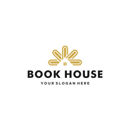 Flat letter mark BOOK HOUSE gallery logo designのイラスト素材