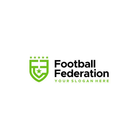 vintage Football Federation shield logo designのイラスト素材