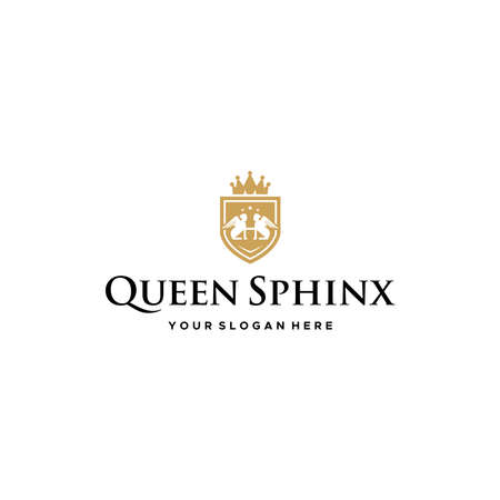 Flat letter mark QUEEN SPHINX logo designのイラスト素材