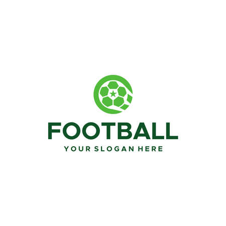 modern FOOTBALL badge stars hexagon logo designのイラスト素材