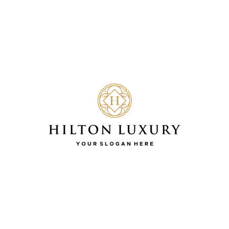 flat letter mark initial HILTON LUXURY logo designのイラスト素材