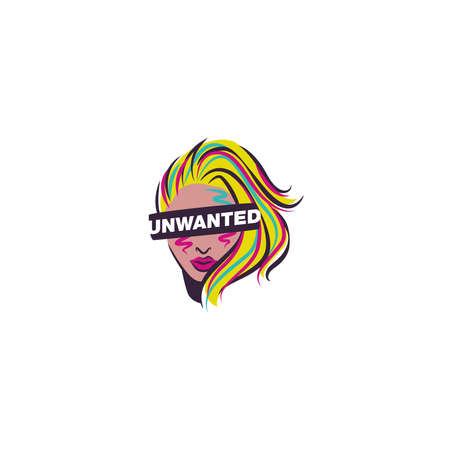 Modern design flat colorful Unwanted logo designのイラスト素材