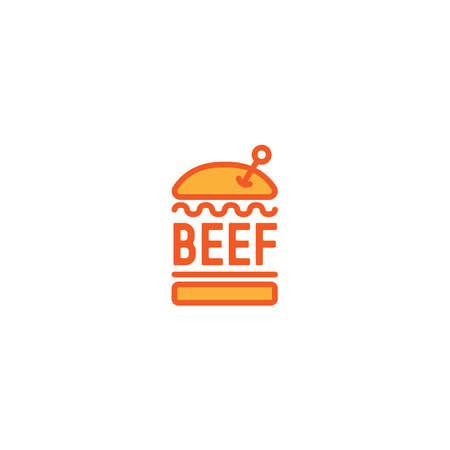 Modern flat design Beef delicious logo designのイラスト素材