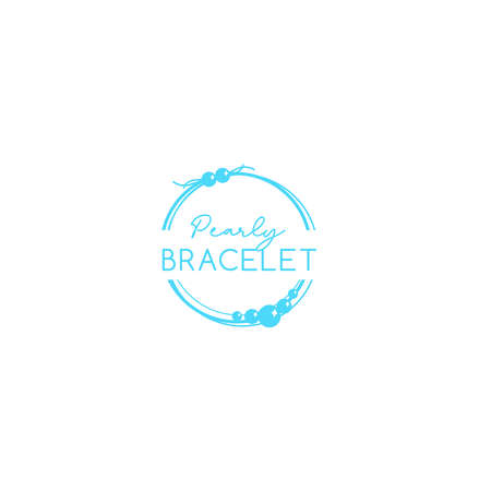 Minimalist flat simple Pearly BRACELET logo designのイラスト素材