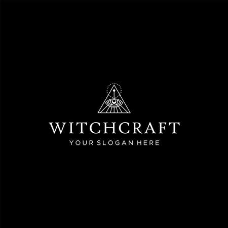 Minimalist design flat WITCH CRAFT logo designのイラスト素材