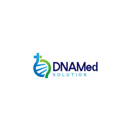 Modern colorful DNAMED SOLUTION gen logo designのイラスト素材