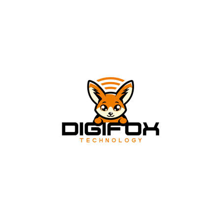 Modern colorful design DIGIFOX cute logo designのイラスト素材