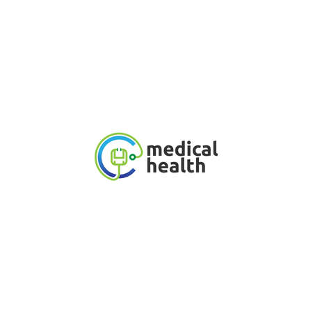 Modern colorful MEDICAL HEALTH care logo designのイラスト素材