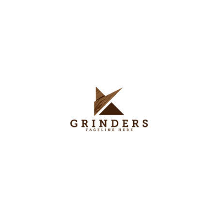 Modern colorful design GRINDERS metal logo designのイラスト素材