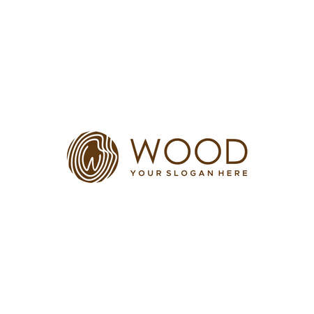 Minimalist wood Tree Plants Nature logo designのイラスト素材