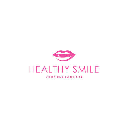 Modern design HEALTHY SMILE beauty lip logo designのイラスト素材