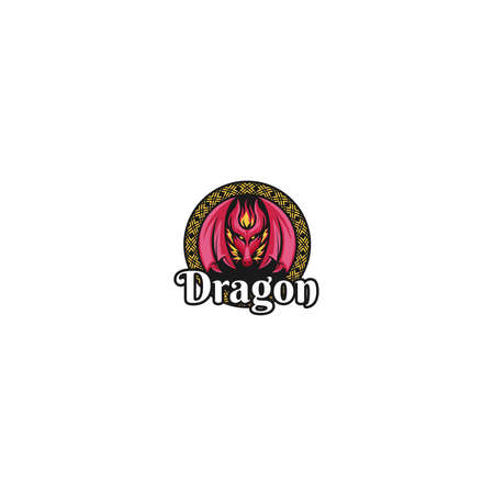 Modern flat colorful Dragon animation logo designのイラスト素材