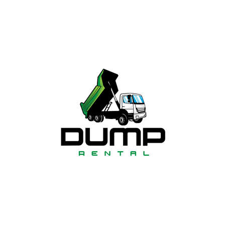 Modern Mascot DUMP RENTAL Truck Car logo designのイラスト素材