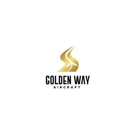 Modern design GOLDEN WAY AIRCRAFT designのイラスト素材