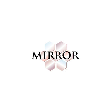Modern flat colorful MIRROR hexagon logo designのイラスト素材