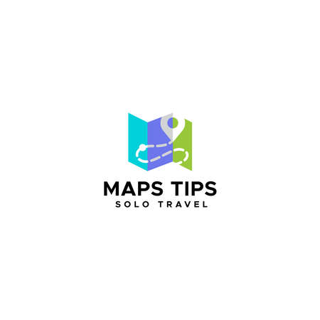 Modern colorful MAPS TIPS direction logo designのイラスト素材